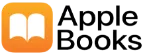 The Apple Books logo showcases a book in the center, representing a blend of technology and literature.